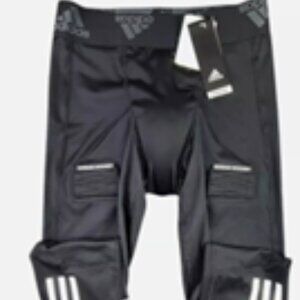 Adidas Adult Hockey Pants Aeroready Black w White Stripes XS